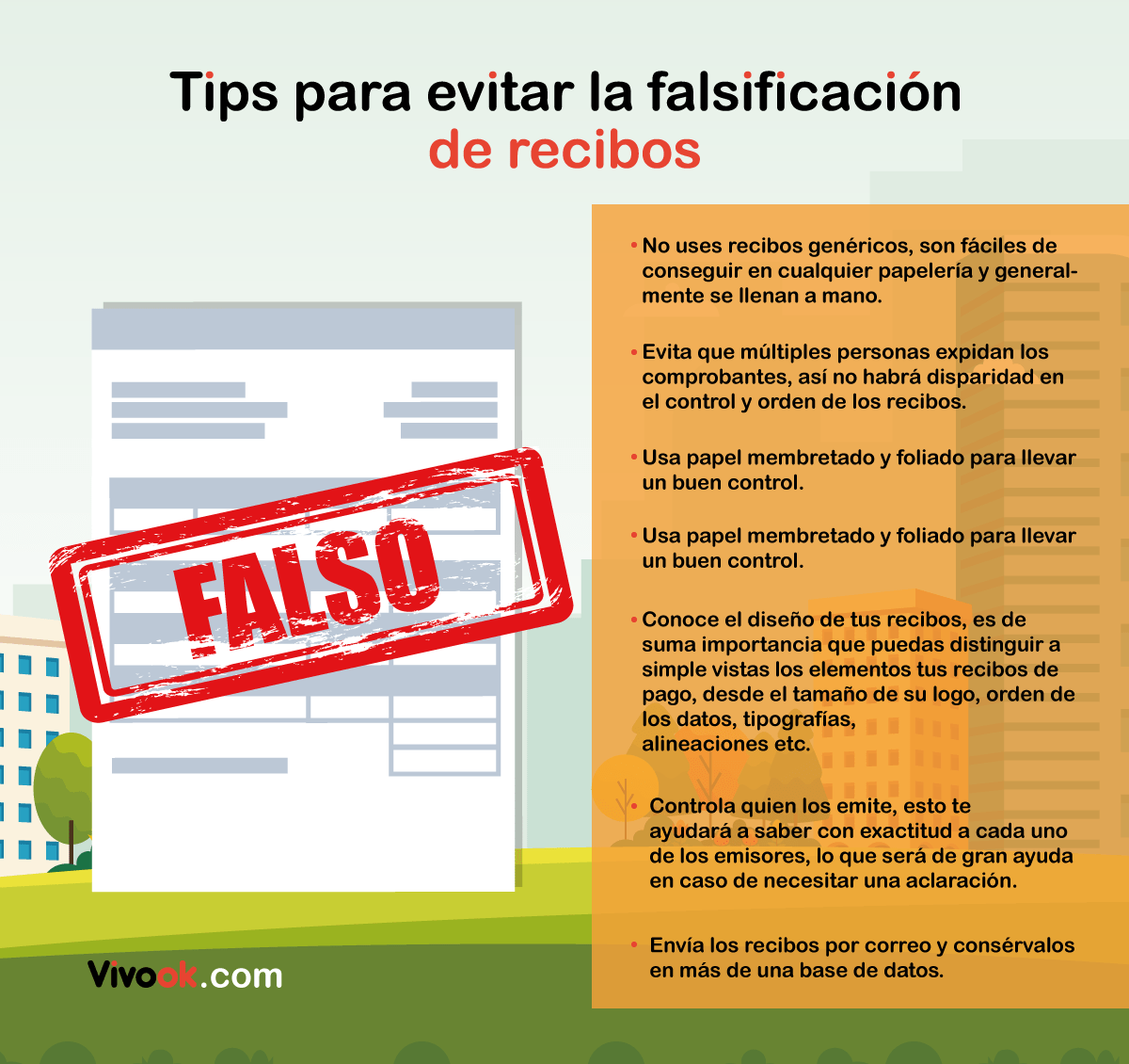 como evitar la falsificacion de recibos